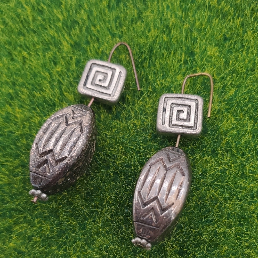 Unique Sterling Earrings Brutalist E1039